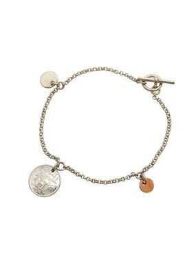 Hermes Bracelet Ex-Libris PM 18k Pink Gold 925 Sterling Silver